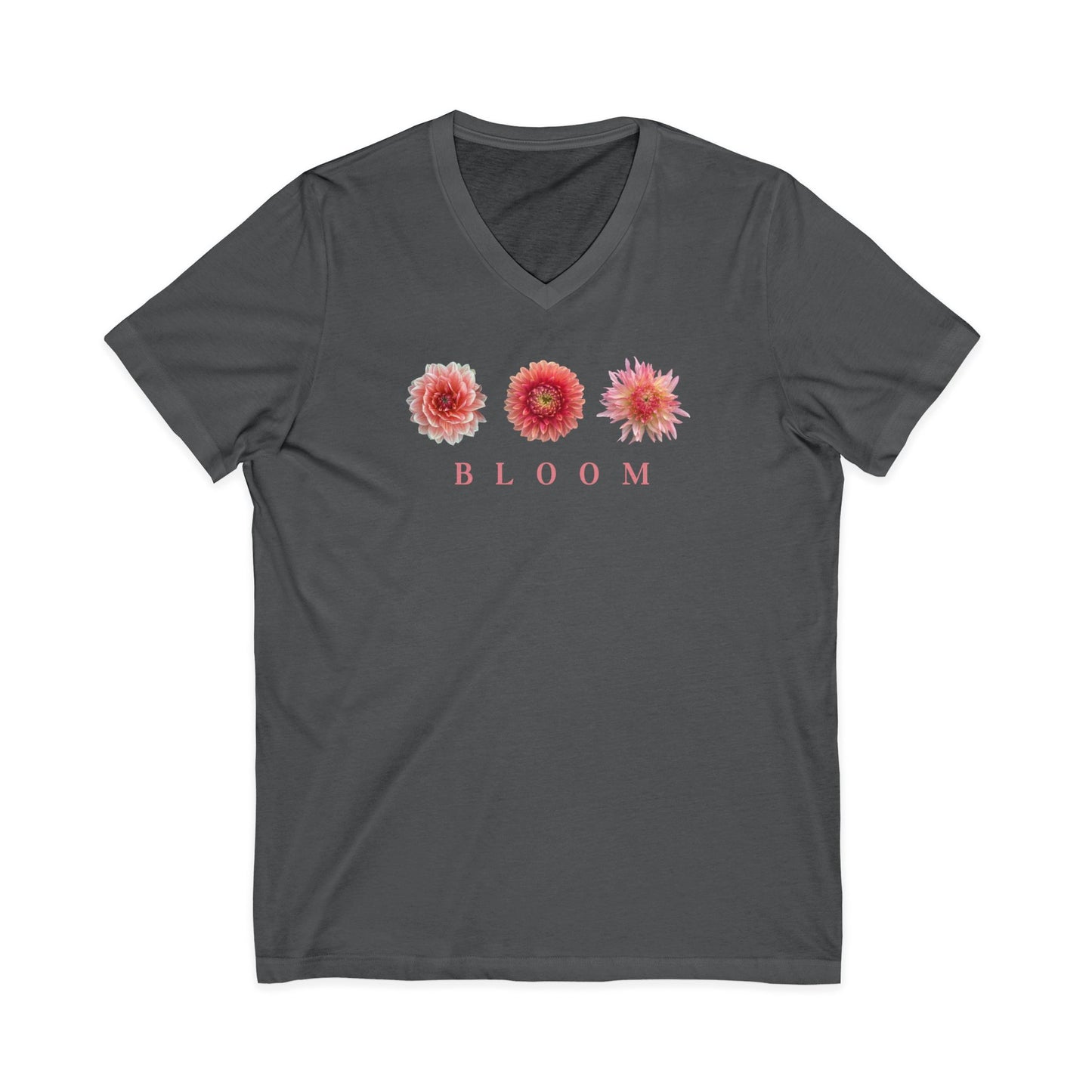 Bloom Dahlia Trifecta Unisex Jersey Short Sleeve V-Neck Tee Bella+Canvas 3005