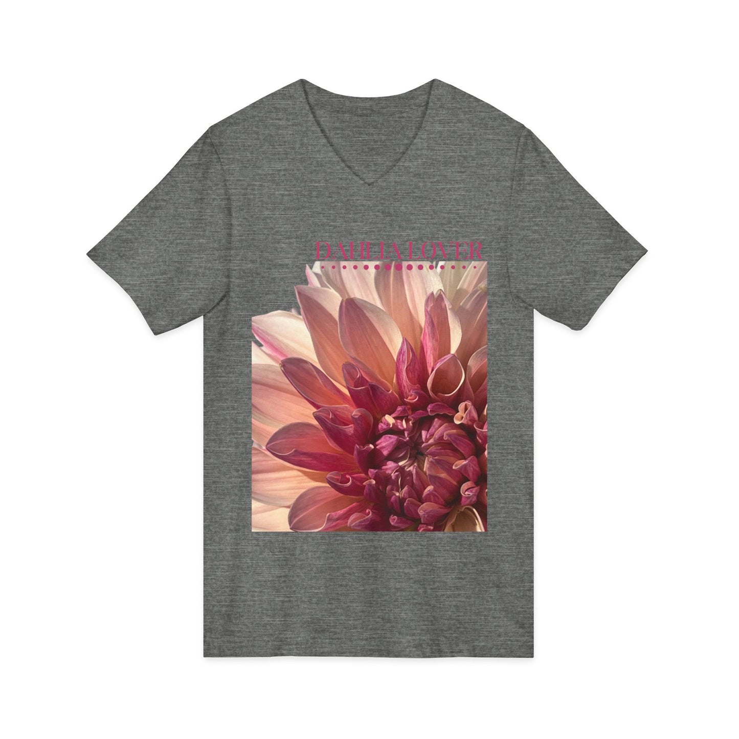 Dahlia Lover Unisex Jersey Short Sleeve Bella 3005 V-Neck Tee