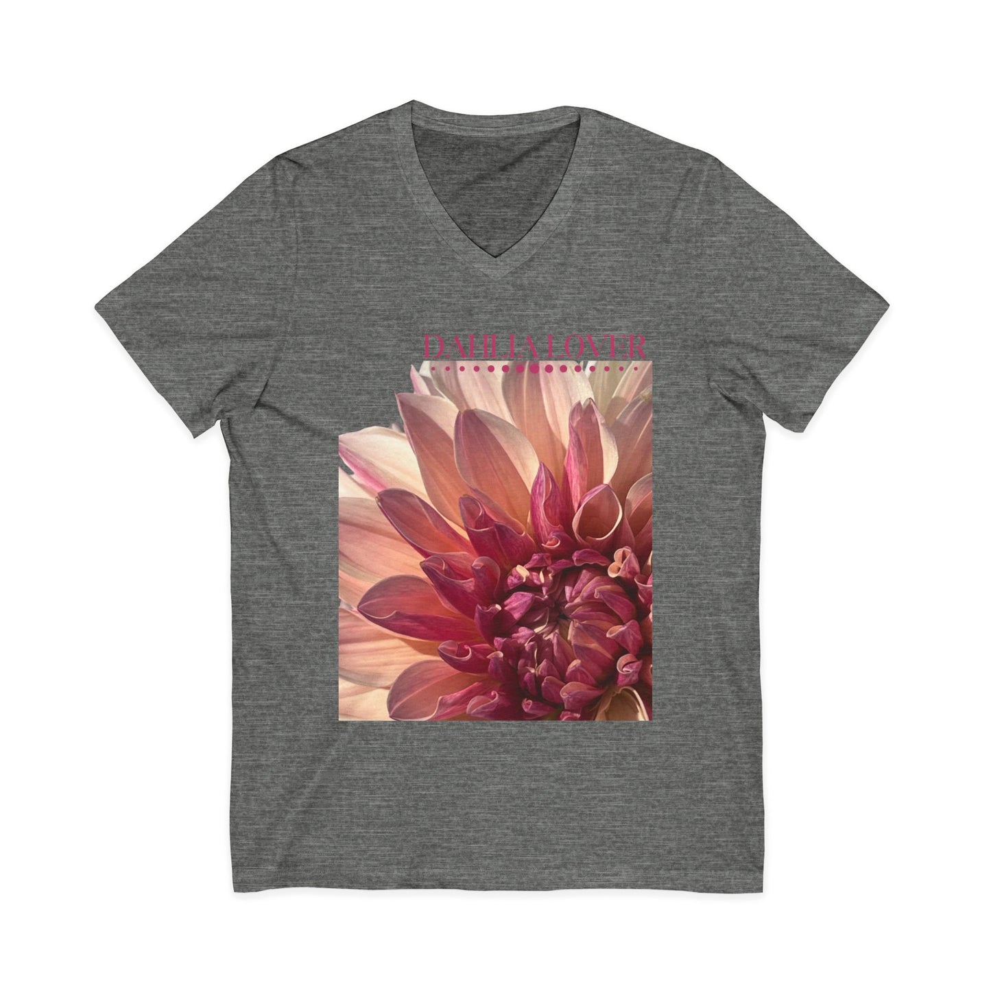 Dahlia Lover Unisex Jersey Short Sleeve Bella 3005 V-Neck Tee