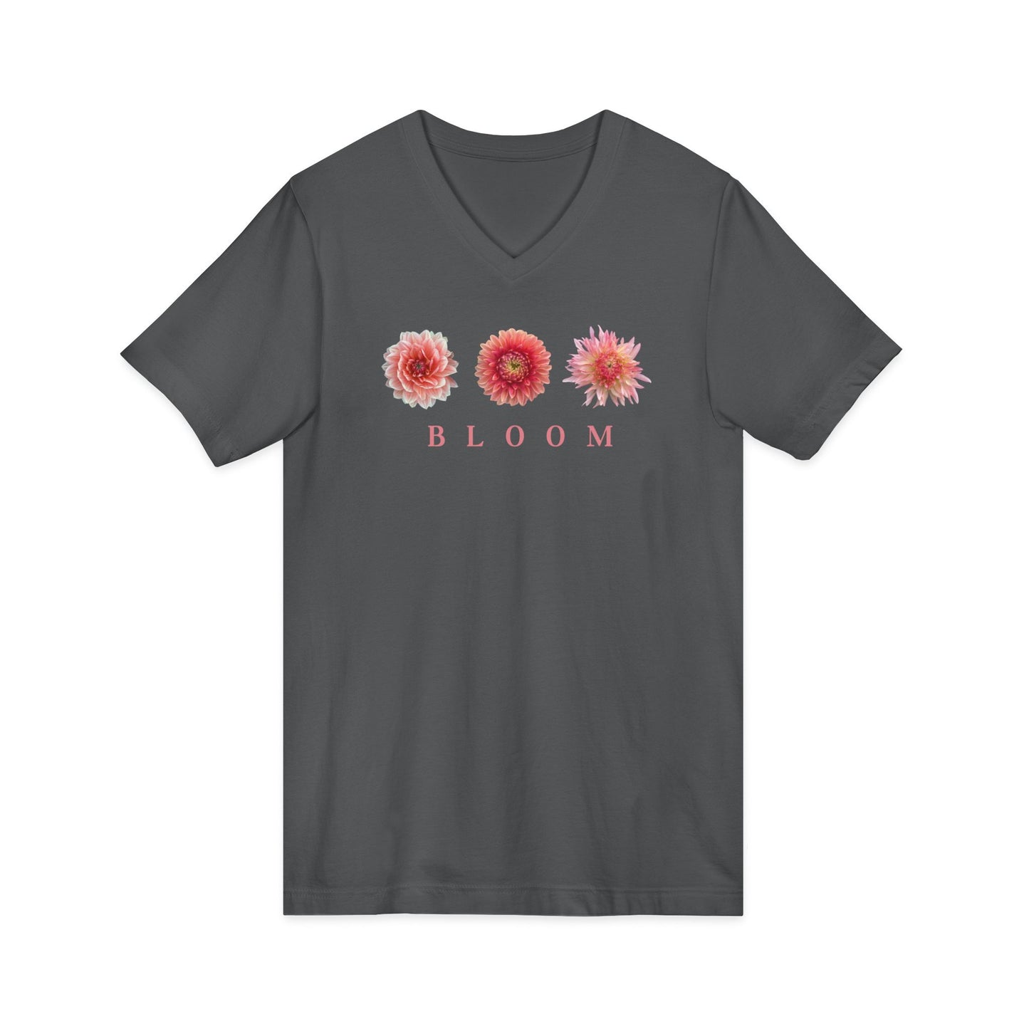Bloom Dahlia Trifecta Unisex Jersey Short Sleeve V-Neck Tee Bella+Canvas 3005