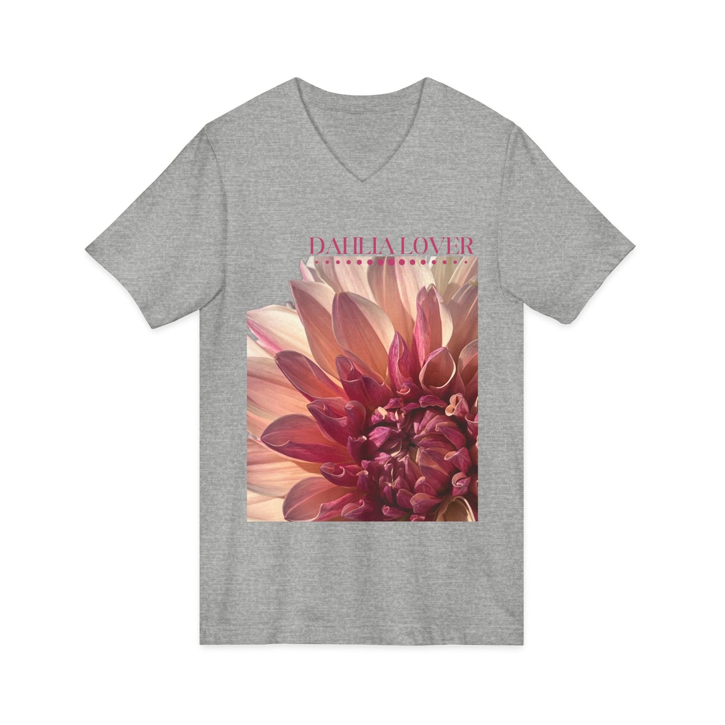 Dahlia Lover Unisex Jersey Short Sleeve Bella 3005 V-Neck Tee