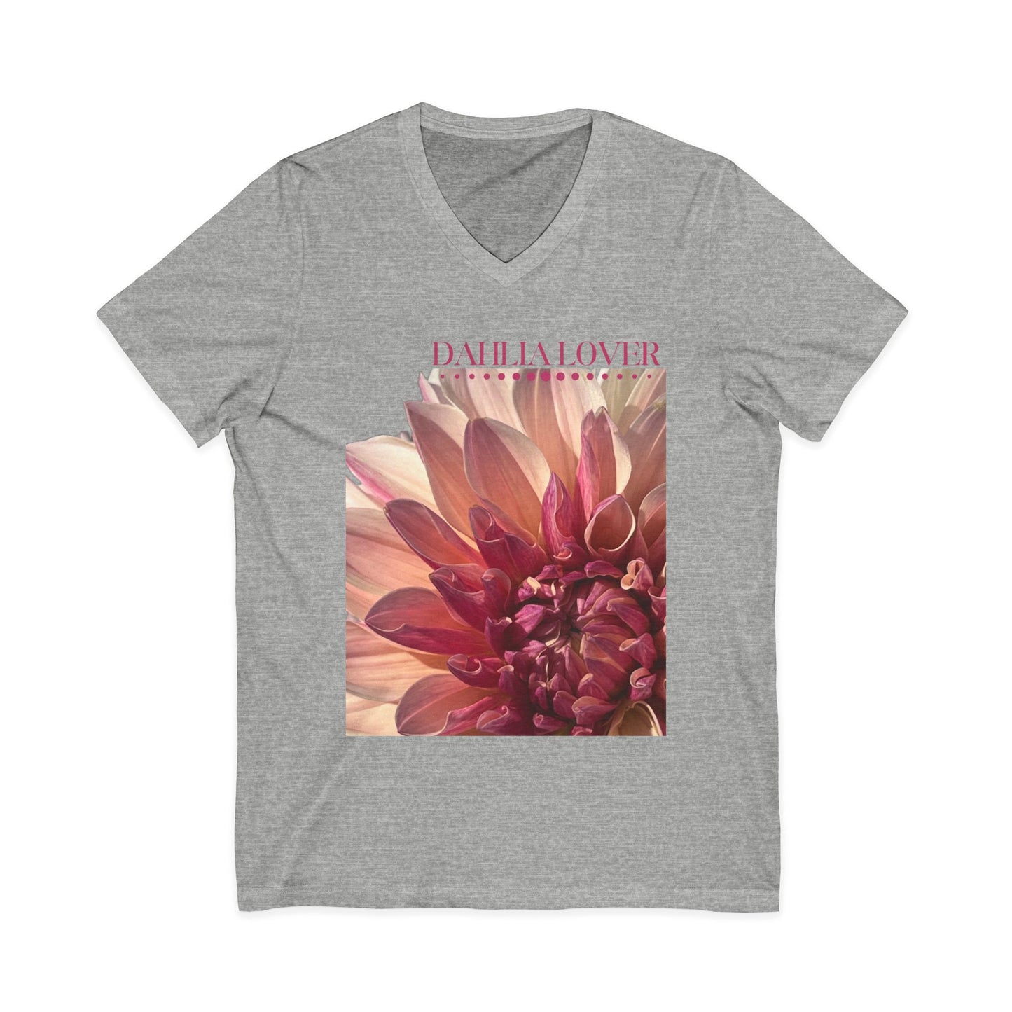 Dahlia Lover Unisex Jersey Short Sleeve Bella 3005 V-Neck Tee