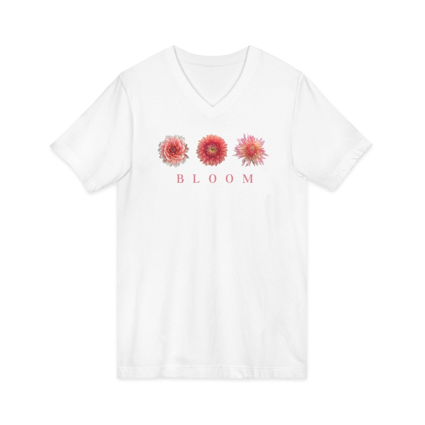 Bloom Dahlia Trifecta Unisex Jersey Short Sleeve V-Neck Tee Bella+Canvas 3005