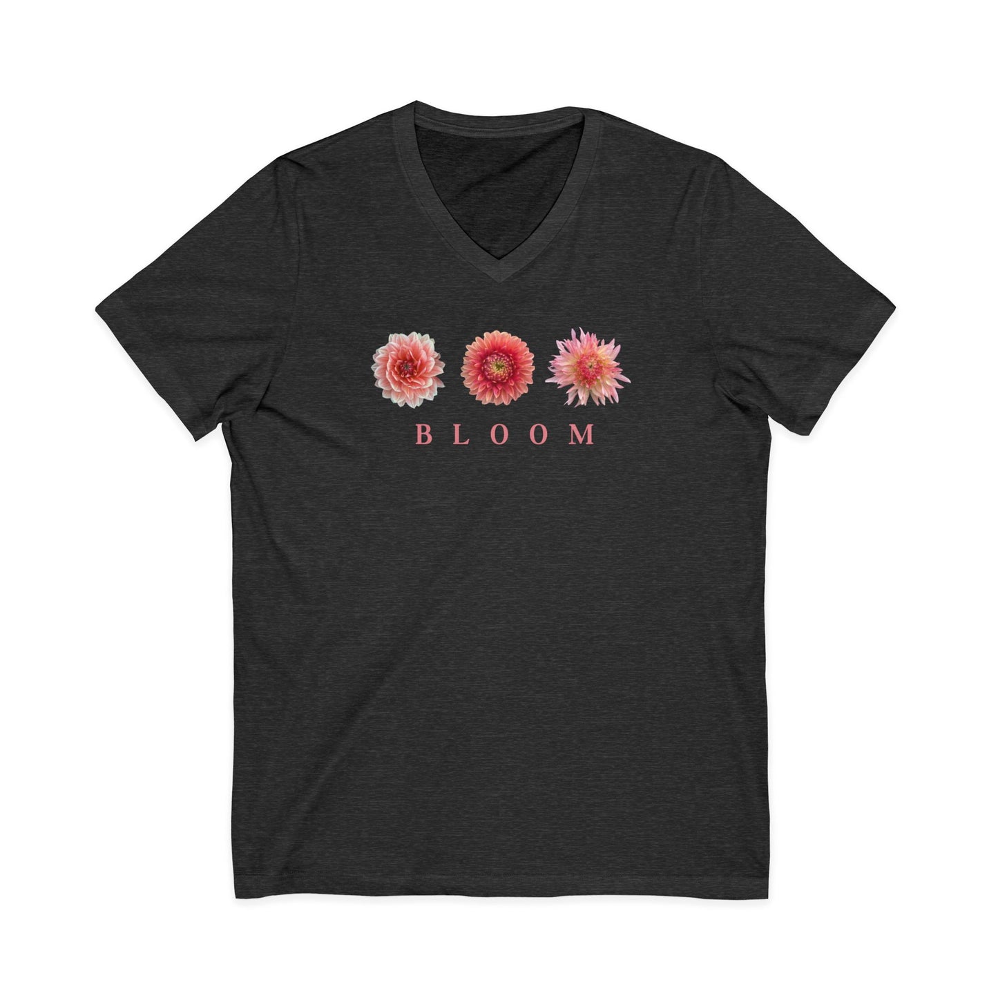 Bloom Dahlia Trifecta Unisex Jersey Short Sleeve V-Neck Tee Bella+Canvas 3005